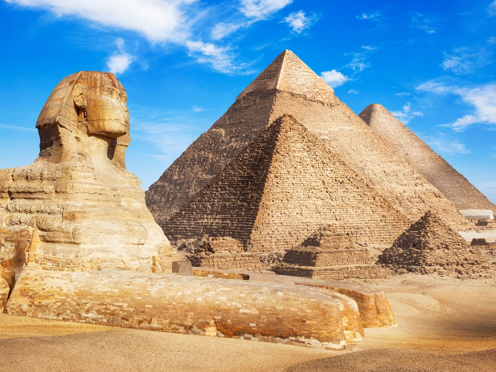 The Great Sphinx and Pyramids of Giza in Egypt