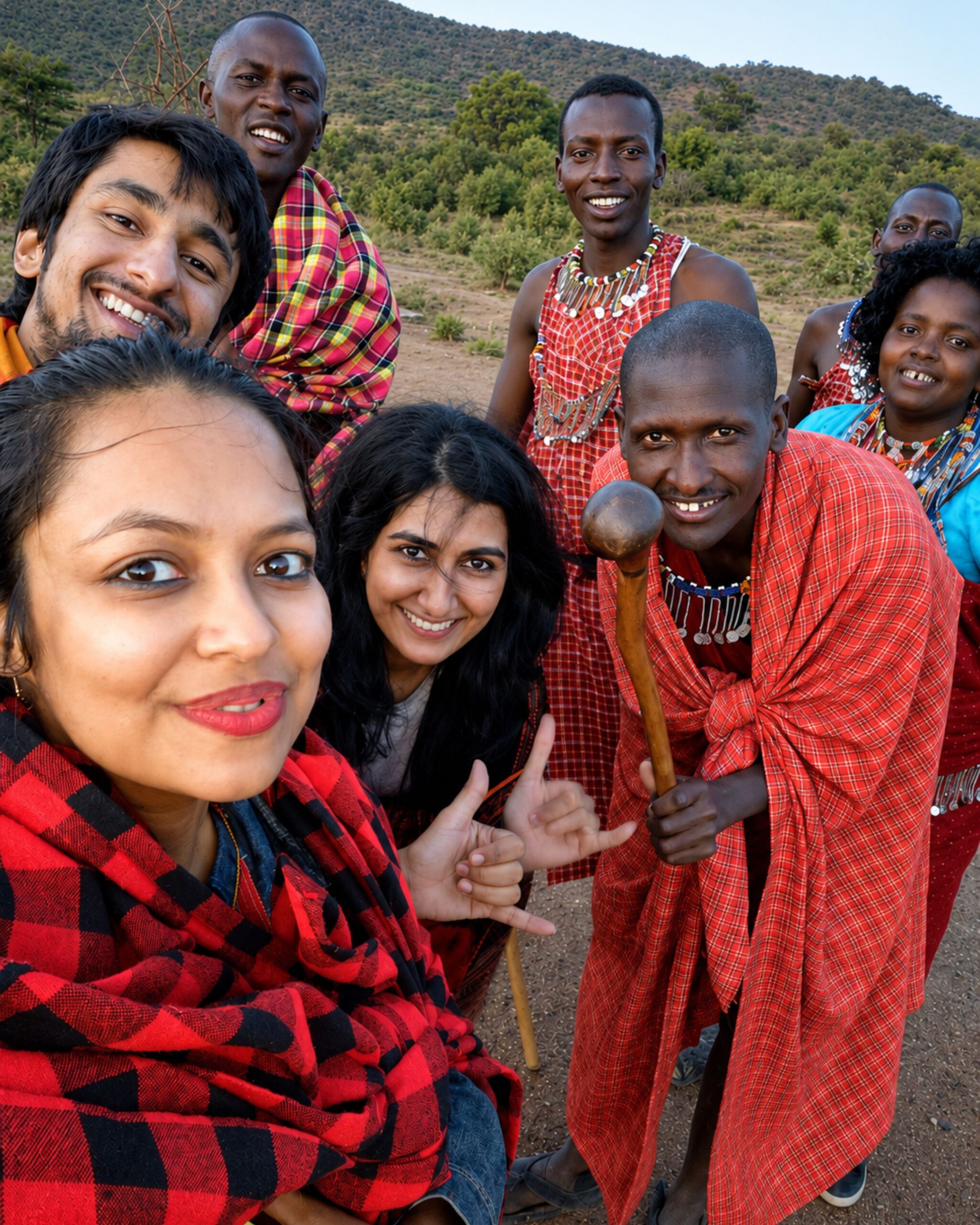About Us Travellers visiting a Maasai village during a Tanzania safari