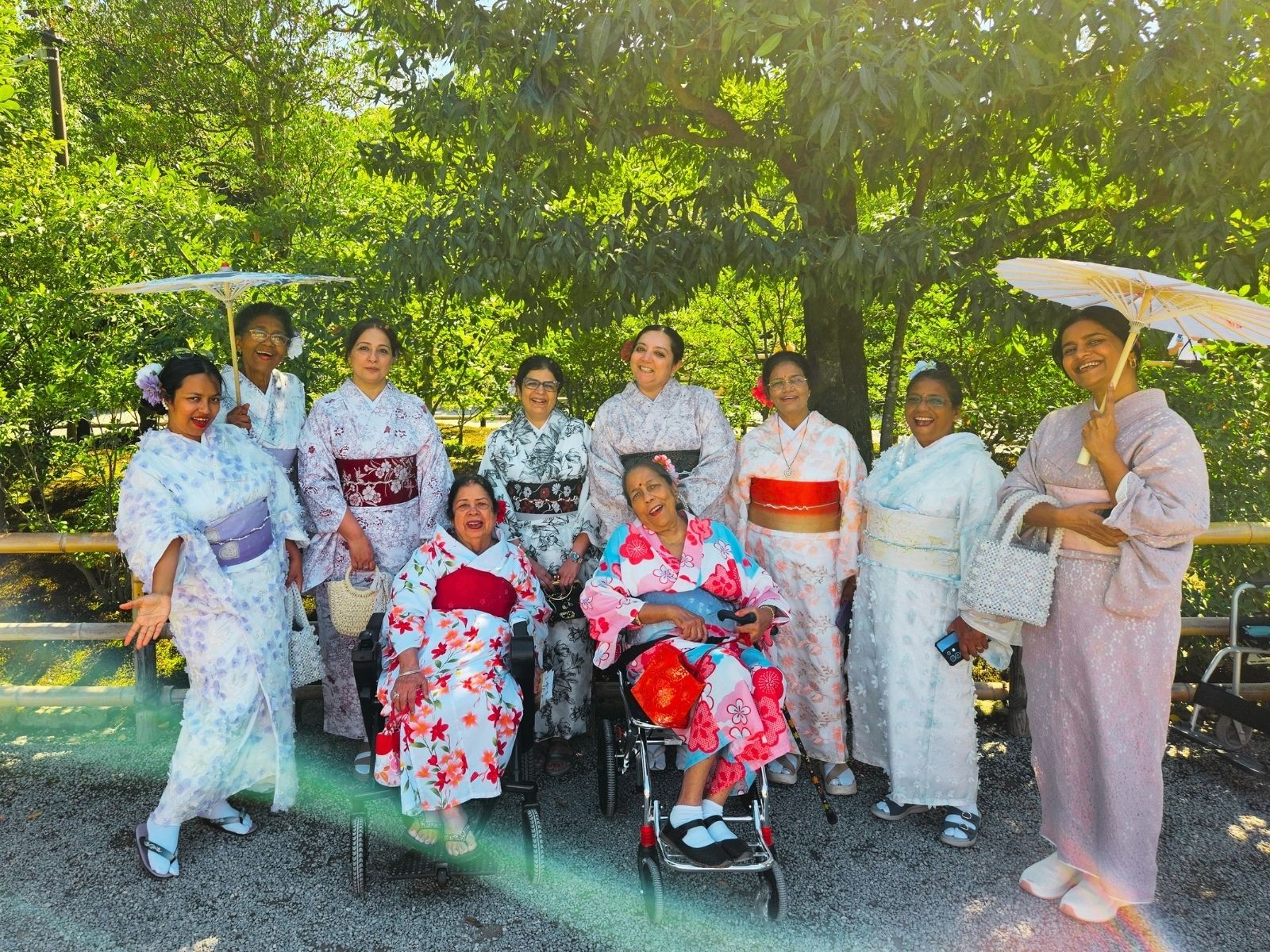 Itinerary Japan Vegan Tour in Autumn Vegan travel group wearing traditional kimono in Kyoto