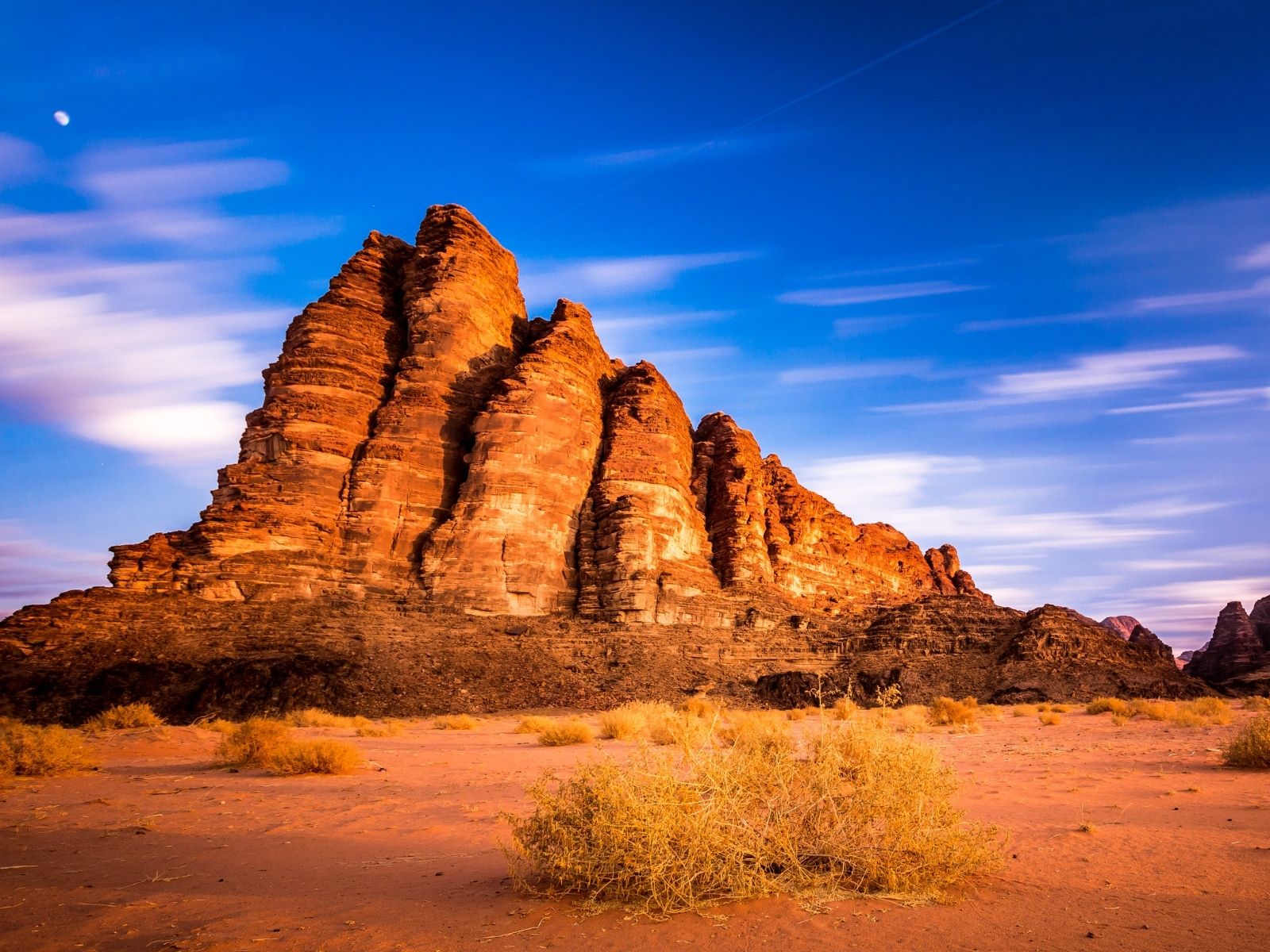 Wadi Rum desert landscape at sunset in Jordan