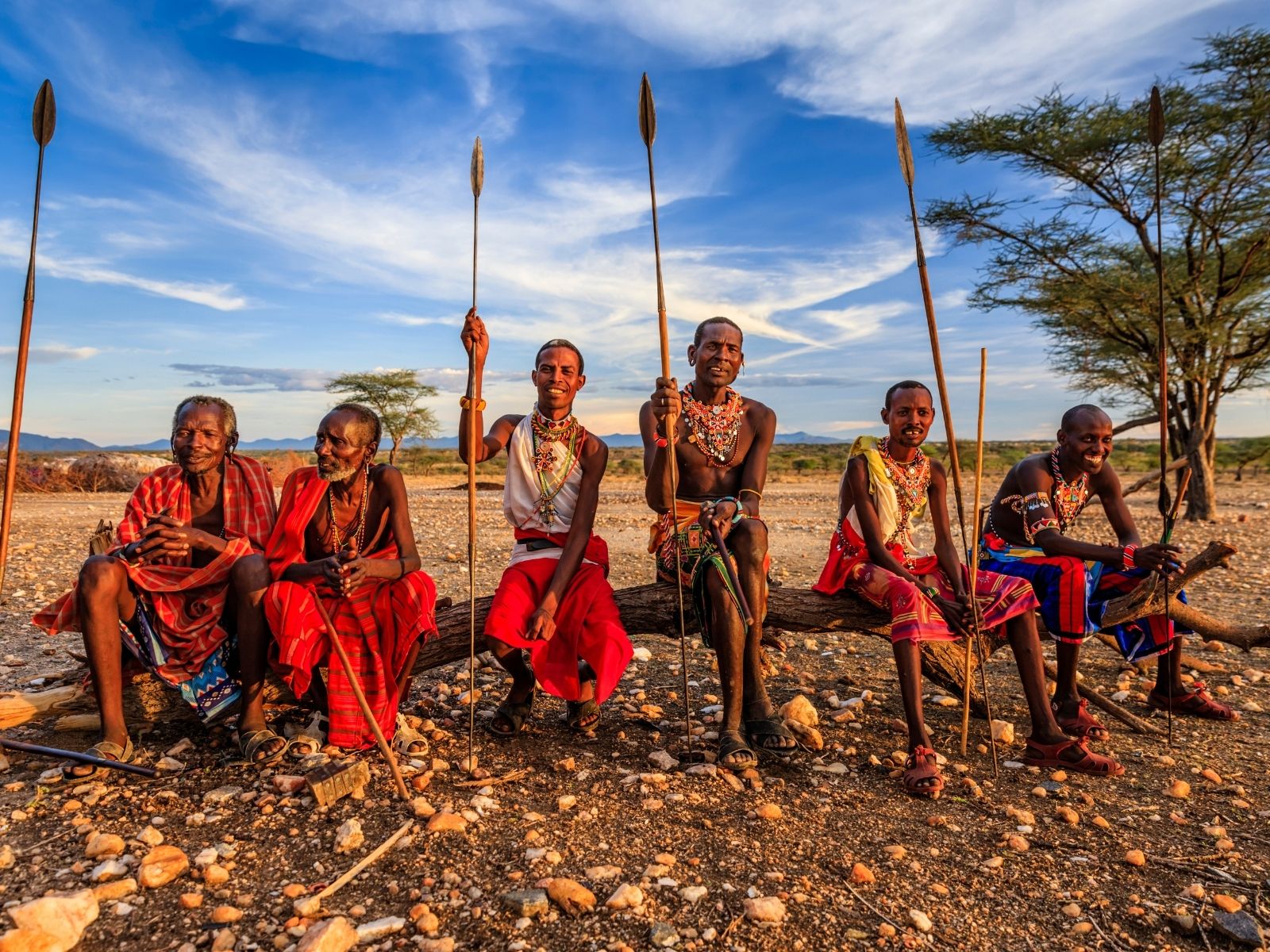 Maasai warriors welcoming travellers in Tanzania