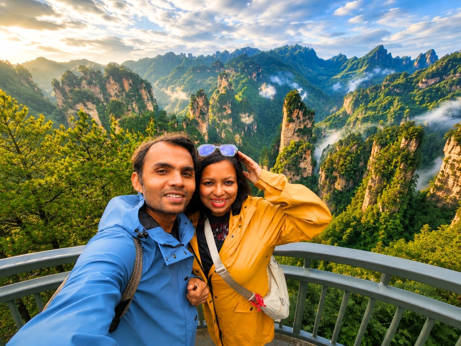 Travellers overlooking the Avatar Mountains in Zhangjiajie, China