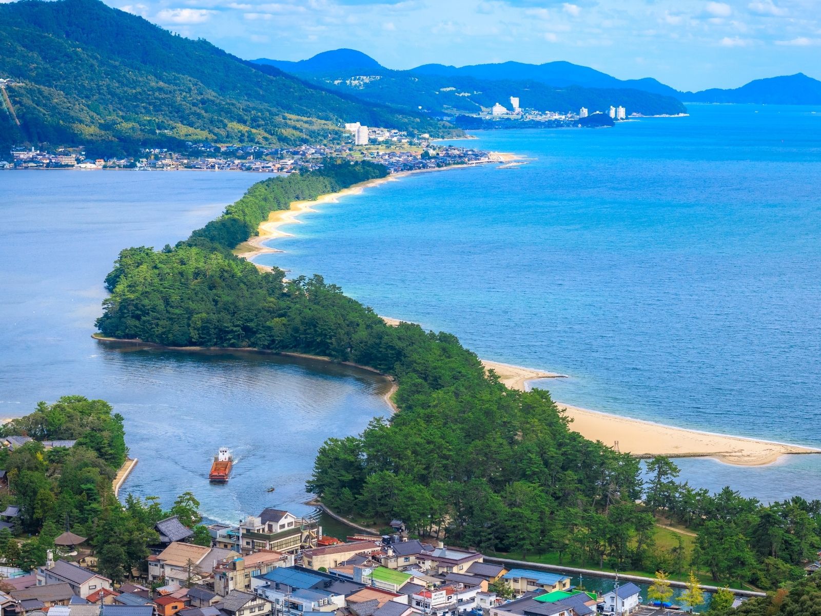 Itinerary Japan Vegan Tour in Autumn Scenic Amanohashidate sandbar and coastline in Kyoto Prefecture