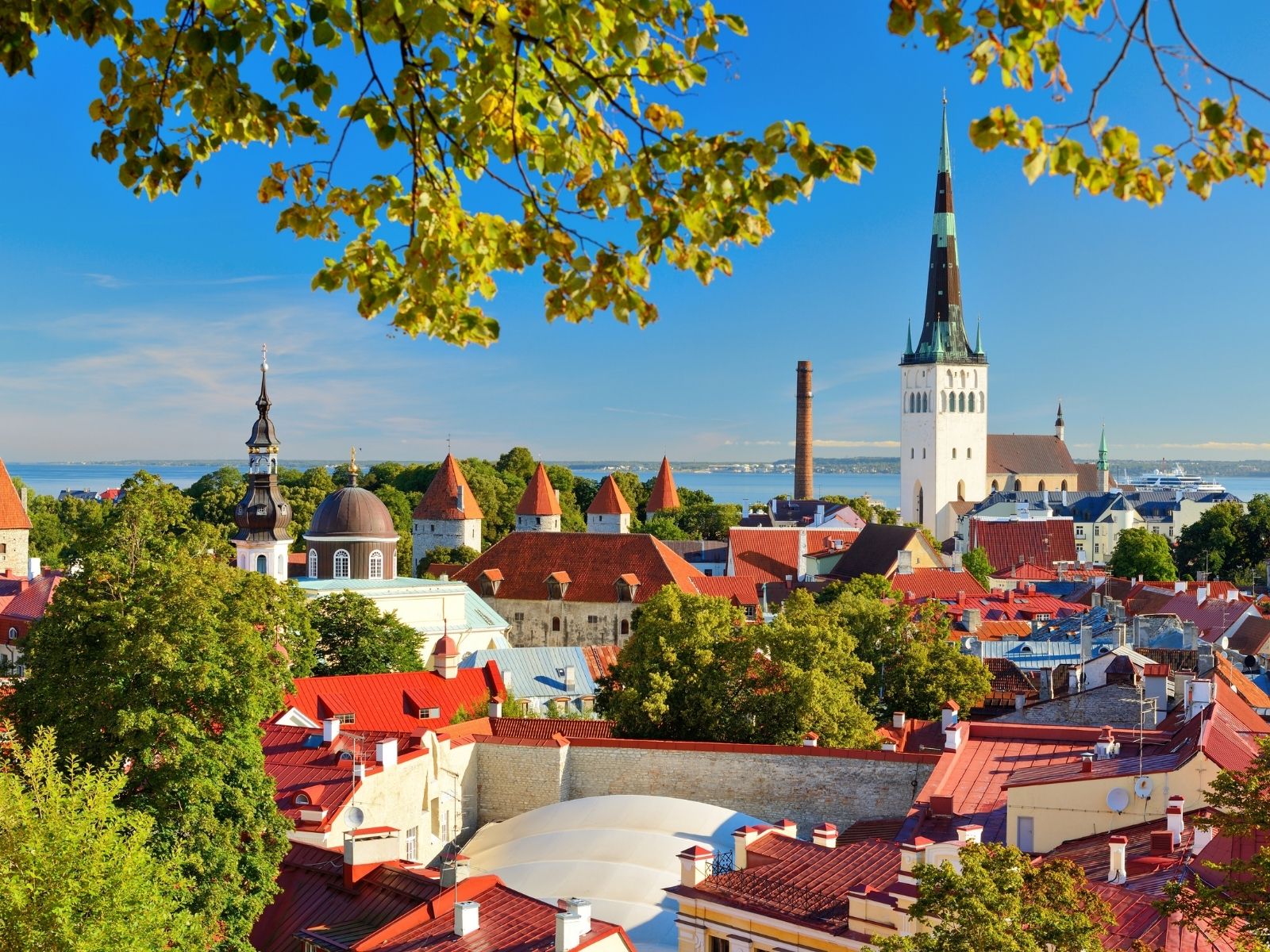 Panoramic view of Tallinn Old Town in Estonia
