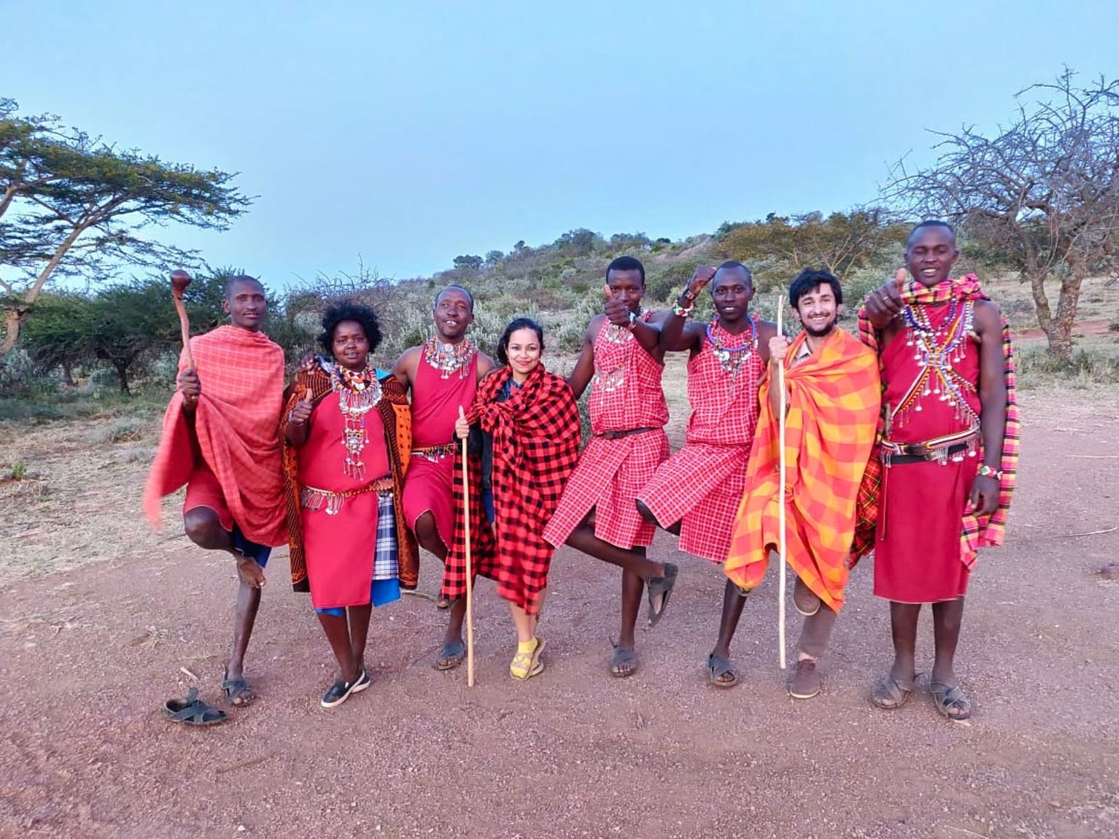 Itinerary Tanzania Vegan Safari Maasai warriors welcoming travellers in Tanzania